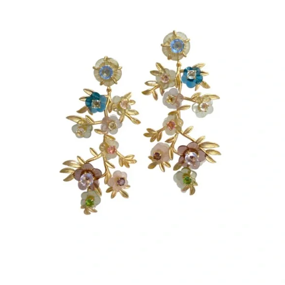 COPY - Nicola Bathie Belgravia chinoiserie vine earrings - Picture 2 of 5